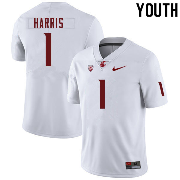 Youth #1 Travell Harris Washington Cougars College Football Jerseys Sale-White - Click Image to Close